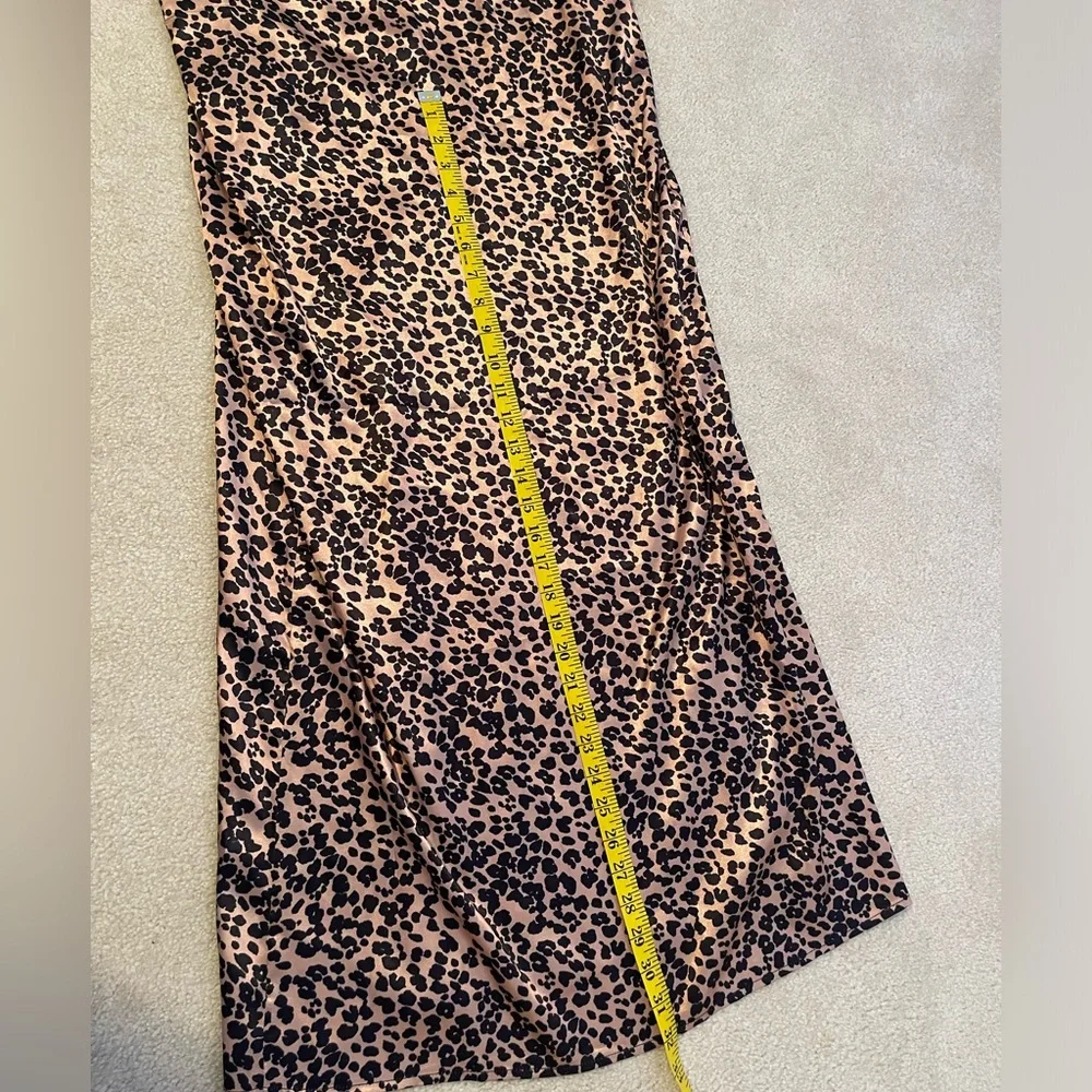 NWOT C’est Moi Large Leopard Satin Slip dress - Picture 5 of 9